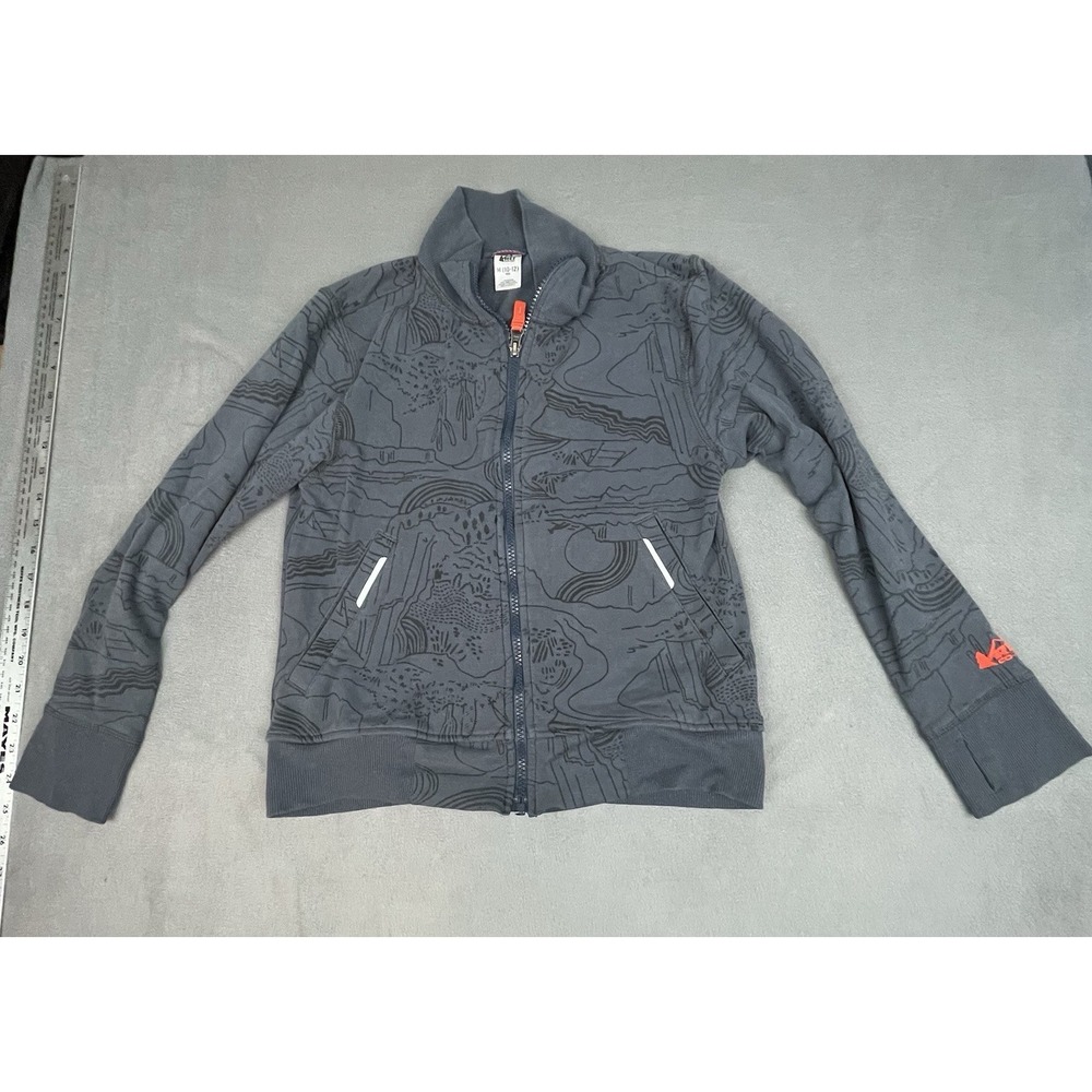 REI Trail Jacket Boys 10 Gray Full Zip‎ Lightweight Mid weight Playful Outdoor